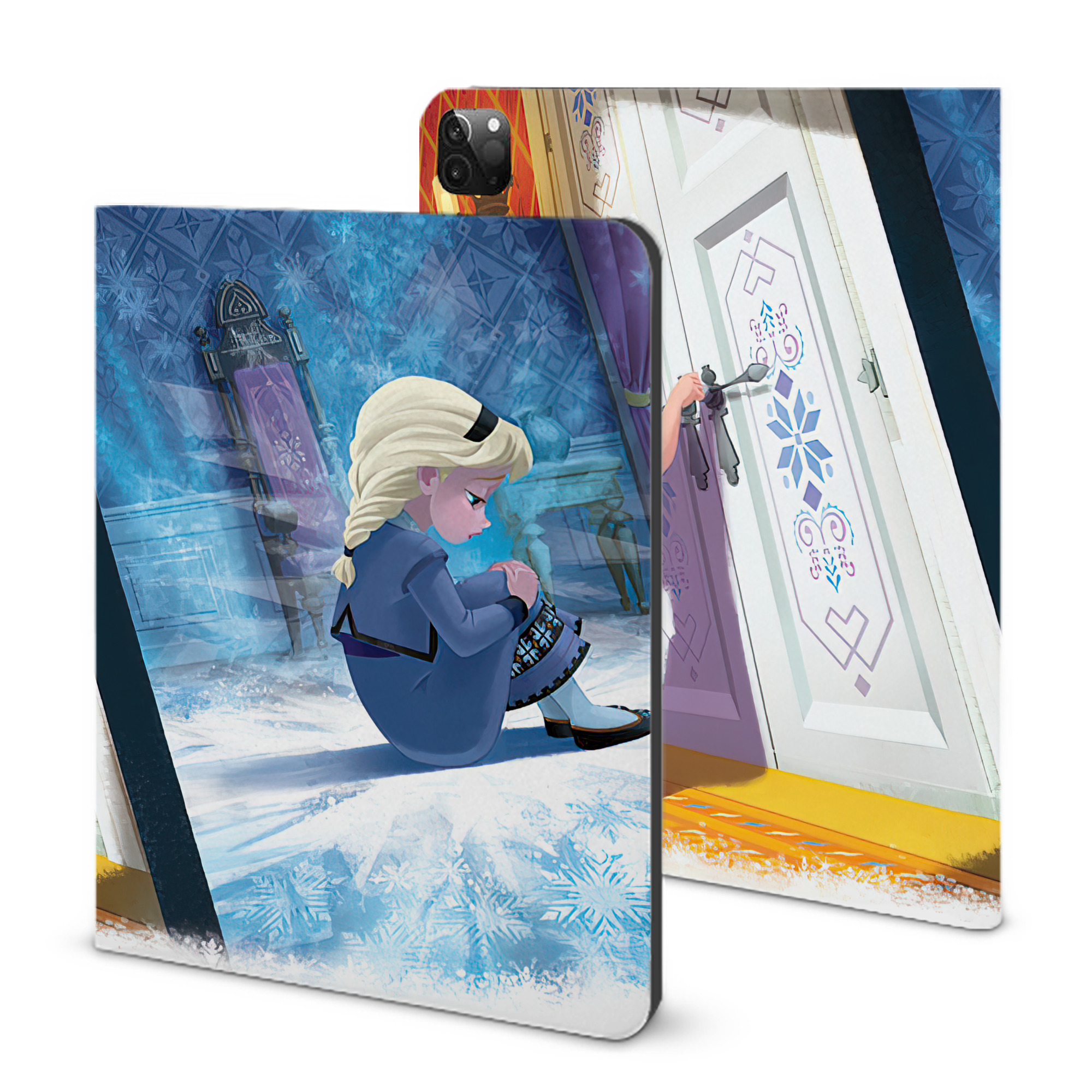（画像用） アナと雪の女王 アンナ エルサ Frozen Anna Elsa IPadケース ペンホルダー付き ブックスタイルデザイン